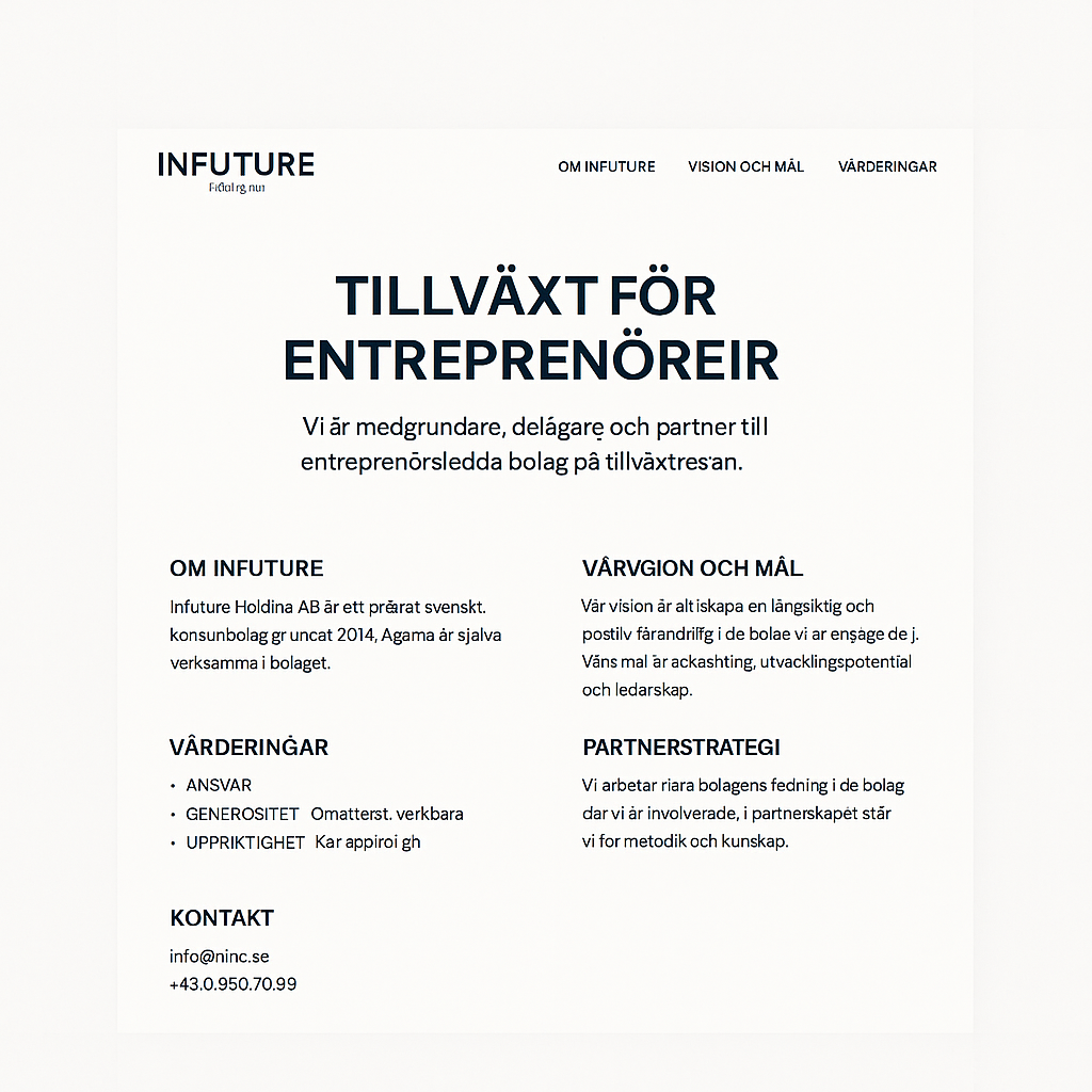 Infuture – En hemsida som sätter tillväxt i fokus